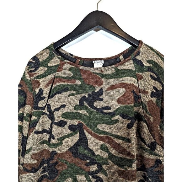 VAMP Camo Sweater Dress Fall Country Girl Plus Size 1X Stretchy Knit Midi Sheath - Picture 4 of 10